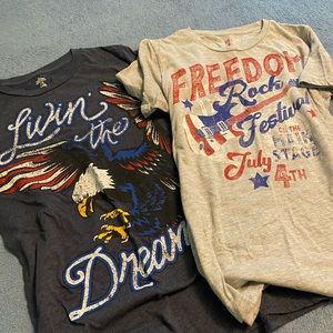 Adult small t-shirts, worn once! $12 for both!